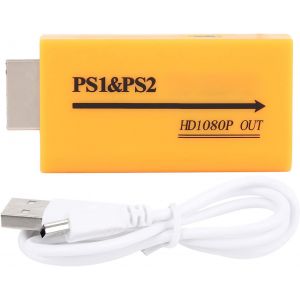 Adaptateur Convertisseur Ps1 Ps2 Vers Hdmi,Convertisseur Vidéo Adaptateur Convertisseur Hdmi Convertisseur Audio Vidéo Pour Ps1 Ps2,7x3,5x1,5 Cm,Jaune - Neuf