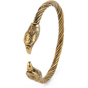 Bracelet Viking En Acier Inoxydable Avec T&ecirc;te D'animal - Bijou Vintage &Agrave; Vis - Pour Homme - Neuf