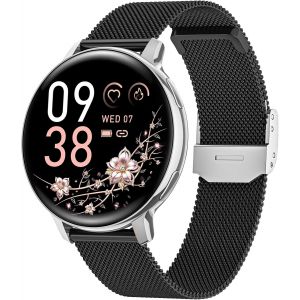 Montre Connect&eacute;e Femme Avec Appel, 1.39"" Hd Smartwatch Avec 120+ Sport, 24H Fr&eacute;quence Cardiaque, Sant&eacute; Au F&eacute;minin, Sommeil, Spo2, Podom&egrave;tre, Calories Ip68 Montre Femme Android Ios Argent&eacute; Noir - Neuf