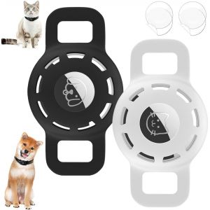 VornixorSarlshop-tui de protection pour AirTag &iquest; Lot de 2, design chien/chat&iquest; Pet Silicone Housse de pour Apple Airtag GPS Finder &Eacute;tui de Protection &Eacute;tanche Anti - Neuf