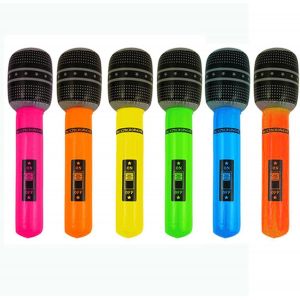 ChicSlick-Microphones Gonflables,Jouet De Musique De Microphone De Ballon,Accessoires De Fête De Microphone Gonflable,Karaoke Microphone Gonflable,Pour Décorations De Fête Des Années 80 Et 9[X2171] - Neuf