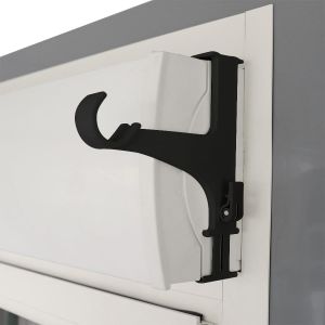 Lot de 2 Supports - sans Perçage sans adhésifs - pour Tringle à Rideaux ø 20-28mm - Fixation Tension et Serrage sur Coffre de volet Roulant - Hauteur 14-24 cm - Colori Noir - Qualité française - Neuf