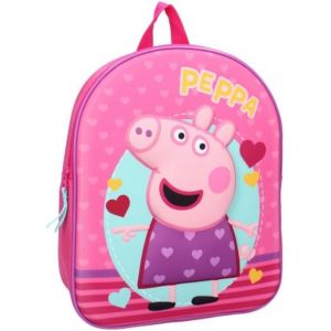 KALSC-Sac À Dos-3D-Peppa Pig-Rose-Enfant-Ecole-Maternelle-Garderie-Crèche-Cartable Fille-Taille 32 Cm-Bretelles Réglables¿Idée Cadeau - Neuf