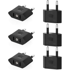 KALANKA-6 pi&egrave;ces Adaptateur Prise USA vers France,Adaptateur Prise USA France,Prise USA vers 2 Broches Euro France, Allemagne,Espagne - Neuf