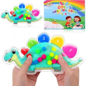 KAL-Jouet Sensoriel Anti Stress Pour Enfants, Jouets Sensoriels De Tri Des Couleurs, Jouets &Eacute;ducatifs De Correspondance Des Couleurs, Pour Les Enfants D'&Acirc;ge Pr&eacute;scolaire - Dinosaure - Neuf