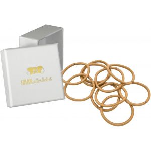 Kal-® Lot De 20 Élastiques À Cheveux Épais Beiges De Couleur Blond Doré Sans Métal Pour Femmes, Filles Et Hommes Avec Boîte De Rangement Pour Bijoux, Chouchous Et Bandeaux À Cheveux. - Neuf