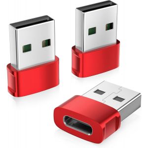 THEF-Basesailor Adaptateur USB vers USB C 3-Pack,Type C Femelle vers USB A Mâle Convertisseur Chargeur pour iPhone 16 16e 15 14 13 Pro Max Mini,Apple Watch 8 9 10,Samsung Galaxy S25 S24 A55,Z Flip Fo - Neuf
