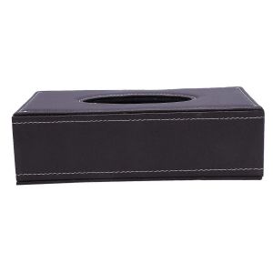 Portable en cuir rectangulaire tissu couverture bo&icirc;te supports &eacute;tui pompage papier h&ocirc;tel maison voiture cadeau marron - Neuf