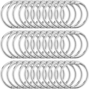 100 Pcs Anneaux De Reliure 25mm Anneaux Articulés Métalliques Pour Livre Classeur Porte-Clés Cahier Scrapbooking À Bloc-Note Bricolage Albums - Neuf
