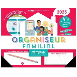 JEXNOVASHOP-Organiseur familial M&eacute;moniak 2025, calendrier organisation familial mensuel (sept. 2024- d&eacute;c. 2025) - Neuf