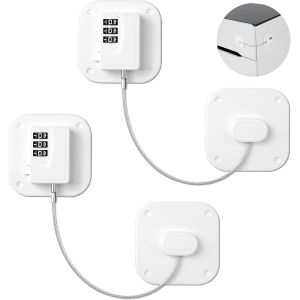 Securite Fenetre Enfant,Protection Bloque Fenetre Enfant,Serrure Frigo Pour Enfants Avec Combinaison,Convient Pour R&eacute;frig&eacute;rateur,Lave-Linge,Armoire,Fen&ecirc;tre(2pcs) - Neuf