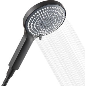 Douchette,Pommeau de Douche avec tuyau de 1.6m,Pomme de douche avec 6 modes de massage pulv&eacute;risation,Flexible douche et pommeau de douche &agrave; &eacute;conomie d'eau,Shower Head, Tuyau douche,Noir Mat - Neuf