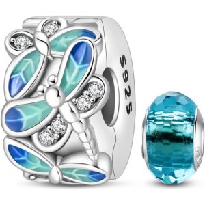 Eryi-925 En Argent Sterling Stopper Spacer Bead Charme Pour Femme Clip Charms Perles Compatible Avec Le Bracelet Pandora (With One Space Bead) - Neuf