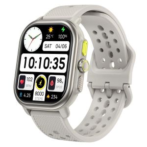 Montre Connectée Écran Amoled Hd 2.06 Pouces Bluetooth Étanche Blanc Blanc Yonis - Neuf