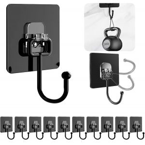 10 Pi&egrave;ces Crochet Adh&eacute;sif, Crochet Auto-adh&eacute;sif, Uncinetto Adhesifs Muraux, Uncinetto Adh&eacute;sif Plafond, Porte Serviette Salle de Bain, Accroche Torchon Cuisine, pour Bureau &agrave; Domicile - Neuf