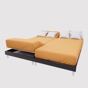 , Drap Housse Tpr En Coton 57 Fils 2x80x200 Cm Uni Moutarde - Neuf