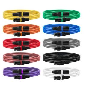 C&acirc;bles XLR 2 m-Duoku-avec Connecteurs M&acirc;les et Femelles-Cordons XLR 3 Broches Plaqu&eacute;s Or-Lot de 10 - Neuf