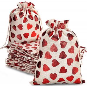 8 Morceaux De La Saint-Valentin Hot Pot En Or Rouge De L'amour En Toile De Coton Candy Sac De Cadeau De No&euml;l, F&ecirc;te De Mariage D&eacute;coration De Stockage Des Fournitures - Neuf
