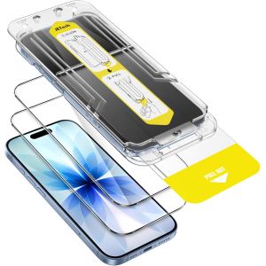 JGD-Protection D'&eacute;cran pour iPhone 17 6,3 Pouces, Installation Ultra Facile en 10 Secondes, Film en Verre Tremp&eacute; Anti-Empreintes Digitales, Compatible Coque, HD Clair, Lot de 2 - Neuf