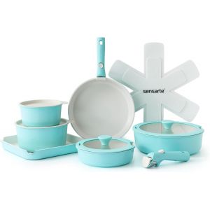 Subzonal-17 Pi&egrave;ces Lot Poele Et Casserole Induction, Rev&ecirc;tement C&eacute;ramique Antiadh&eacute;sif, Batterie De Cuisine Avec Couvercle, Poign&eacute;es Amovibles&iquest;Empilable, Compatible Lave-Vaisselle - Neuf