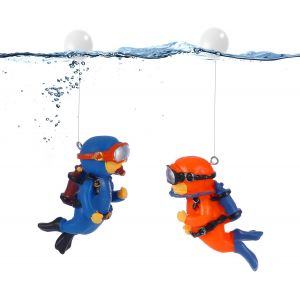 2 Pcs Réservoir de Poissons Décorations de Mini Décorations de l'Aquarium Flottant Mignon Plongeur Figurines avec des Ballons d'Eau Pour le Réservoir de Poissons d'Aquarium Accessoires - Neuf