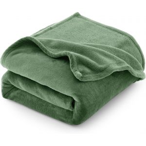 Tianyi-Plaid Polaire Couverture Flanelle 150x200 Cm, Couverture Lit 2 Personnes 200x150 Cm,Grande Taille Jeté De Canapé, Couverture Chaude Et Douce En Peluche 150x200cm, Verte - Neuf