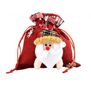 Sacs cadeaux de No&euml;l avec cordons de serrage 3d dessin anim&eacute; poup&eacute;e design innovant - jjS - Neuf