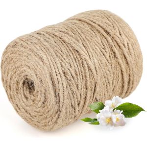 MEVRONISSHOP-Ficelle de Jute 3 mm d'&Eacute;paisseur, Rouleau de 100 m &iquest; Corde de Jute Naturelle pour Jardin et Artisanat, Couleur Naturelle, Id&eacute;ale comme Corde de Chanvre pour Applications Polyvalentes. - Neuf