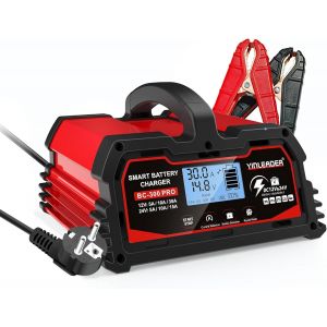 MEVRONISSHOP-Chargeur de Batterie Intelligent 30A 12V /24V 15A, Chargeur de Voiture LCD, mainteneur de Batterie pour AGM, Moto, 12V LiFePO4 - Neuf