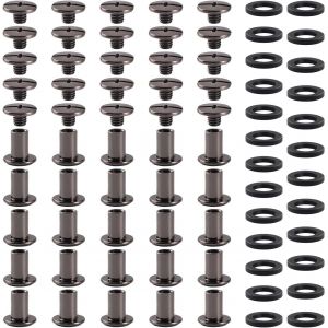 25 Set M5x8mm Chicago Vis AssNickel Noirtiment Kit,Rivets pour Cuir CrucifNickel Noirme,Vis de Reliure,pour DIY,DécNickel Noiration de Cuir,Réparation de Reliure,Nickel Noir - Neuf