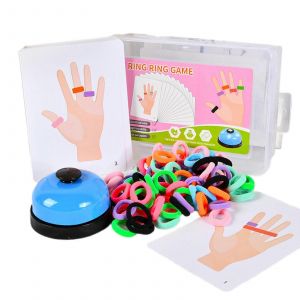 Jeu d'association d'anneaux de doigts en corde élastique pour enfants Jeu de tri interactif Jeu de société d'entraînement à la réaction pour les tout-petits - Neuf