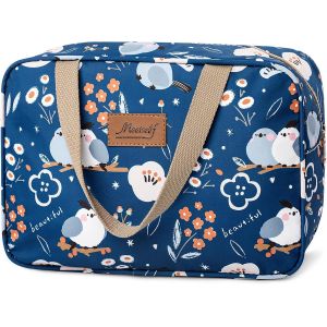 KALANKA-Trousse de Toilette Femme Voyage, Sac à Cosmétiques étanche Portable, Sac de Lavage Grande Capacité, Sac de Maquillage Floral Sac D'organisation pour Femmes et Filles - Neuf