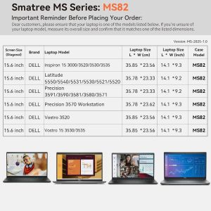 Ms82 Housse De Protection En Eva Rigide Avec Support Compatible Pour 15,6 Pouce Dell Inspiron 15 3000/3520/3530/3535,Latitude 5550/5540/5530/5531,Precision 3591/3590/3581/3580,Vostro 3520/3530 - Neuf