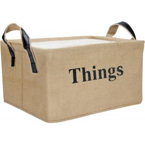 Belle Vous Panier De Rangement En Toile De Jute - 40 X 30 X 20cm - Panier Tiss&eacute; Avec Poign&eacute;es Pour La Maison Pour Des Jouets V&ecirc;tements Livres Couvertures - Neuf