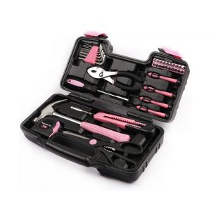 Coffret d'outils Pink Lady 39 en 1 pour la quincaillerie m&eacute;nag&egrave;re - Neuf