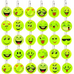 acdsgd-30 Pcs Pendentifs R&eacute;flecteurs de S&eacute;curit&eacute;, S&eacute;curit&eacute; Pendentif R&eacute;fl&eacute;chissant Emoticon Porte-cl&eacute;s R&eacute;fl&eacute;chissant Pendentif R&eacute;fl&eacute;chissant de Nuit pour Cartable, Veste, Course - Neuf