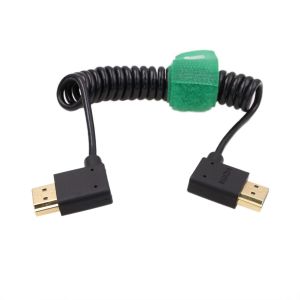 ERYI-Câble Hdmi 4K 60P 8K En Spirale Mince Pour So-Ny A7M4 Atomos Shinobi Ninja V Portkeys Bm5 Feelworld Blackmagic Moniteur Zcam Ca-Non Ni-Kon Camera Type A Hdmi 2.1 Angle Droit Gauche - Neuf