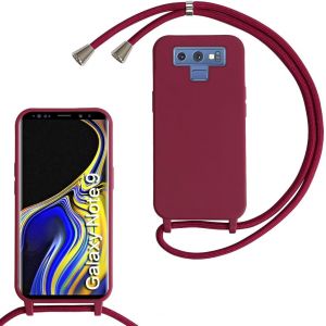 Kal-Coquepoursamsunggalaxynote9aveccordondecollier,Coqueaveccordonétuisiliconetpuhousse,Collierréglabletéléphoneportablelanyardcasesamsunggalaxynote9,Rouge - Neuf