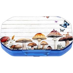 Tianyi-Boîte À Pilules À 6 Compartiments Petit Format Portable Avec Motif De Fleurs Violettes De Voyage Compact Pour Médicaments, Itamines Et Compléments Alimentaires - Neuf