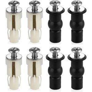 4 Pcs Abattant WC Fixations Charni&egrave;res, Vis D'expansion pour Couvercle de Toilette Fixation Abattant WC Vis pour Lunette Toilette Ensemble, Pi&egrave;ces de Rechange pour Couvercle de Toilette - Neuf