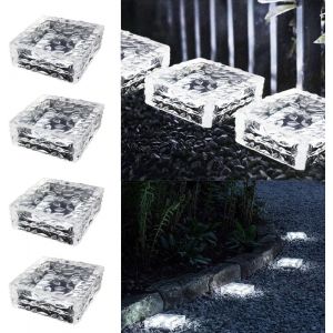 Led Solaires En Pavés Éclairage De Chemin,4set Lampe Solaire Extérieur Led Étanche Lampe Solaire Sol,Spot De Sol Pour Extérieur,Pour Jardin,Balcon Solar Ice Tile Light Decoration(Blanc) - Neuf