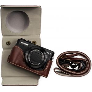 G7X/G7X II/G7X III &Eacute;tui,&eacute;tui de Protection en Cuir PU Compatible avec Appareil Photo Canon G7X/G7X II/G7X III avec bandouli&egrave;re - Neuf