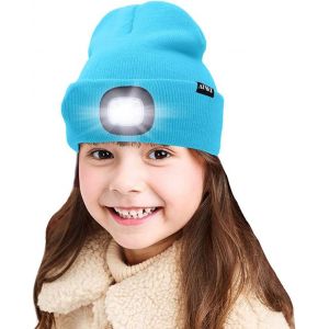 Enfants Led Casquette De Bonnet &Eacute;clair&eacute;e,Lampe Frontale Rechargeable Par Usb Chapeaux De Nuit En Tricot D'hiver Plus Chauds Lumi&egrave;re Cadeaux No&euml;l Pour Gar&ccedil;ons Filles.[F98] - Neuf