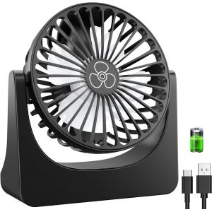 SHILIU-Mini Ventilateur, Ventilateur USB, Petit Ventilateur de Bureau Avec 3 Vitesses, Rechargeable Ventilateur USB Portatif pour B[ - Neuf