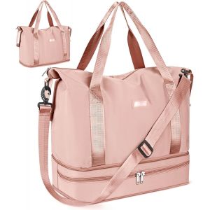 KALANKA-Sac de Voyage 36L Weekend Sac à bandoulière, Sac de Sport Séparé Sec et Humide Sac de Course Imperméable pour Femme Homme Sport Gym Weekender Sac Fourre-Tout Sac d'Hôpital - Neuf