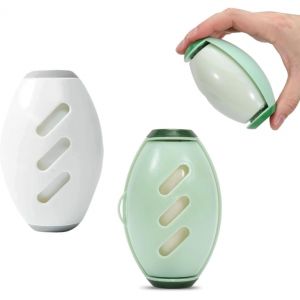 KALANKA-Yunova Lot de 2 rouleaux anti-peluches réutilisables avec base autonettoyante, poignée antidérapante, rouleau adhésif réutilisable pour vêtements, canapé, tapis ¿ Vert menthe et blanc ivoire - Neuf