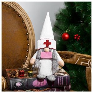 1 chapeau blanc rose masque de d&eacute;coration de No&euml;l fournitures m&eacute;decin n - Neuf