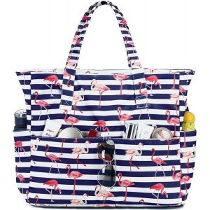SHIBA-Grand sac de plage avec fermeture éclair pour femme - Imperméable - Sac de transport - Sac de transport - Sac de transport -[1 - Neuf