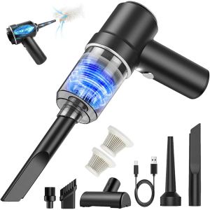 lbgwp60-Aspirateur Voiture Sans Fil 8000Pa,2 In 1 Portable Mini Aspirateur Voiture Puissant Sans Fil Avec Lumière Led,Usb Rechargeable Aspirateur À Main Humide Et Sec Pour Animaux,Maison,Bureau - Neuf