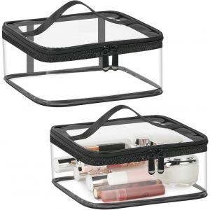 nzqaf-Sac de Maquillage Transparent Étanche, Trousse de Voyage TSA Kit, 2 en 1 pour Homme et Femme - Neuf